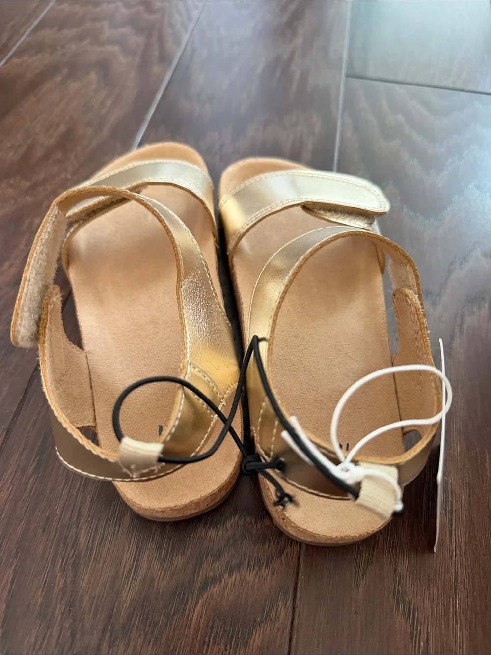 H&M Metallic Gold Velcro Sandals